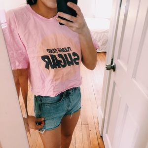 American Apparel Crop Graphic Tee